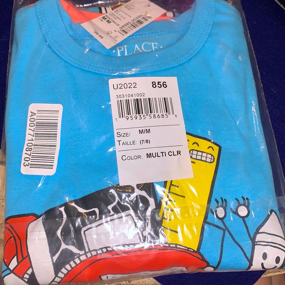 Boys back-to-school (second grade) 2 pack shirts never opened size m/m 7/8